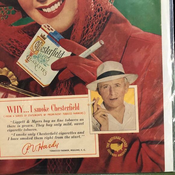 RARE 1950s Chesterfield Cigarette Ad w/Susan Hayward in “Tap Roots” Movie; - Picture 7 of 11